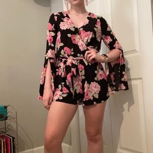 Black Floral Romper